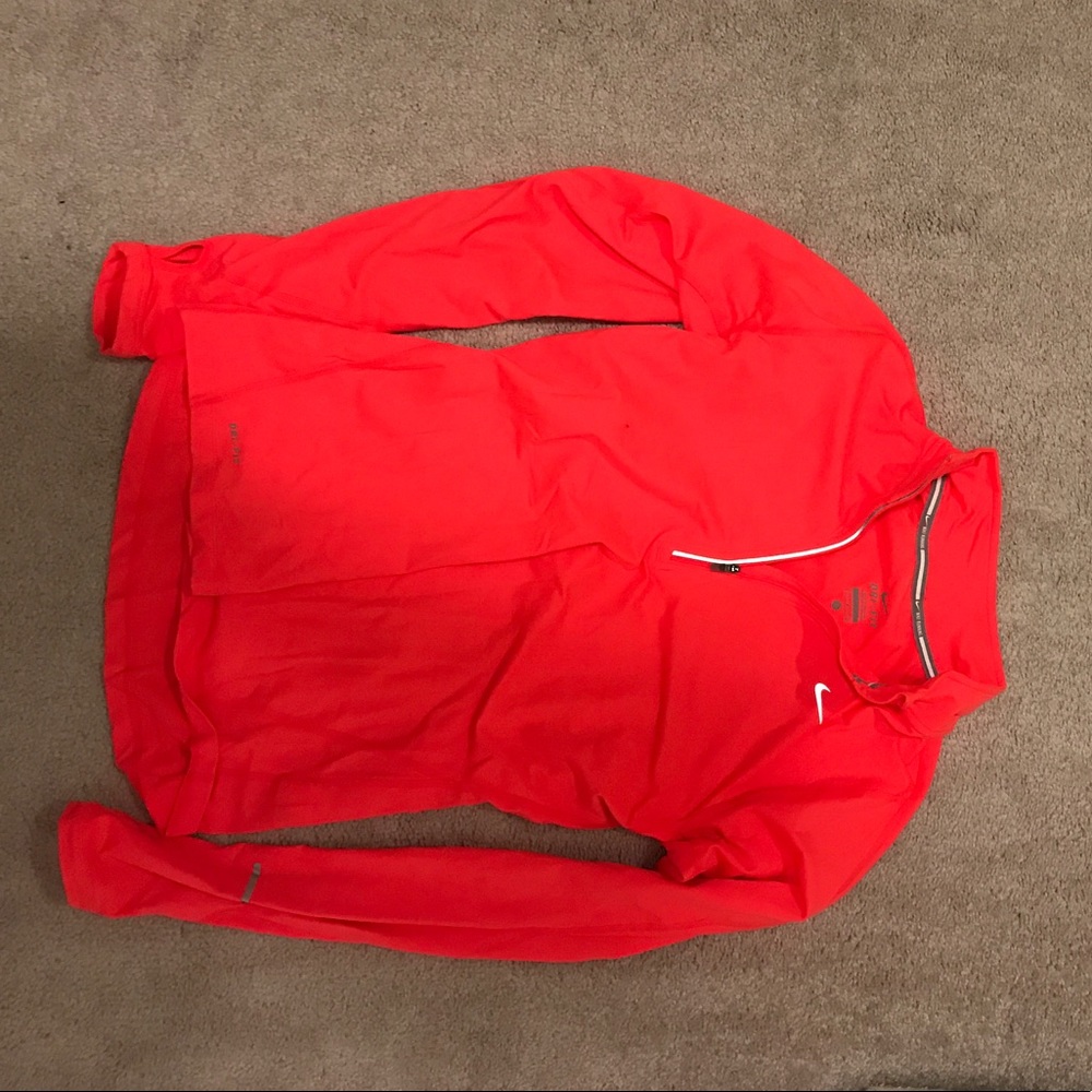 Nike dri fit quarter zip hot coral color